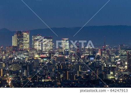 Nagoya Station high-rise building group Night view 64247913
