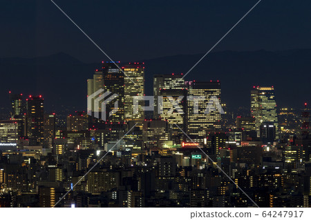 Nagoya Station high-rise building group Night view 64247917