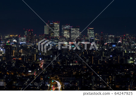 Nagoya Station high-rise building group Night view 64247925