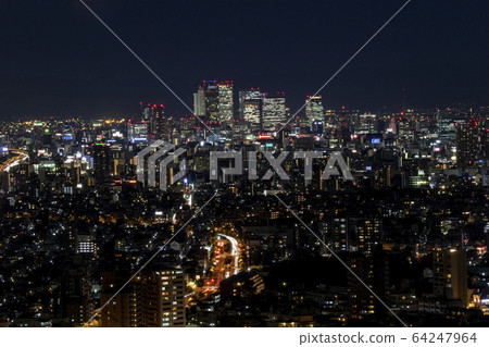 Nagoya Station high-rise building group Night view 64247964