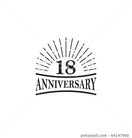 18th year anniversary logo design template 64247998