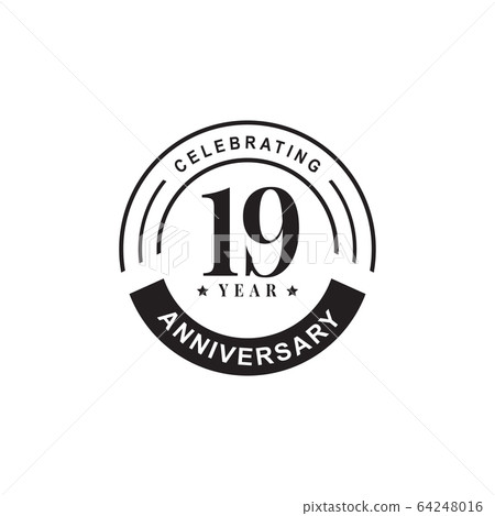 19th year anniversary logo design vector template 19th year anniversary logo design vector template 64248016