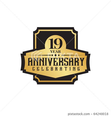 19th year anniversary logo design vector template 19th year anniversary logo design vector template 64248018