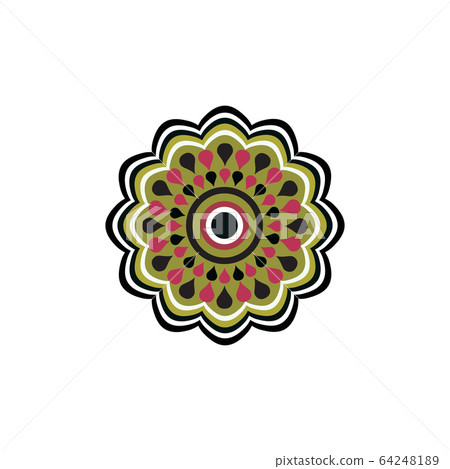 Aboriginal art dots painting icon logo design 64248189