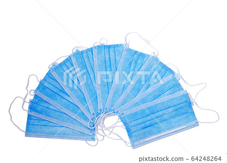 Blue and white protection respirator mask isolated 64248264