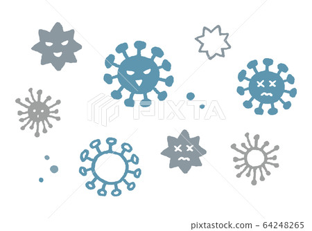 Virus illustration (corona, pollen, etc.) 64248265