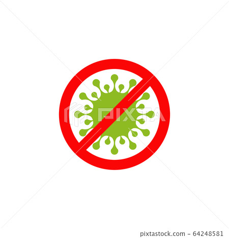 Stop Corana Virus Disease or Covid-19 symbol logo Stop Corana Virus Disease or Covid-19 symbol logo 64248581