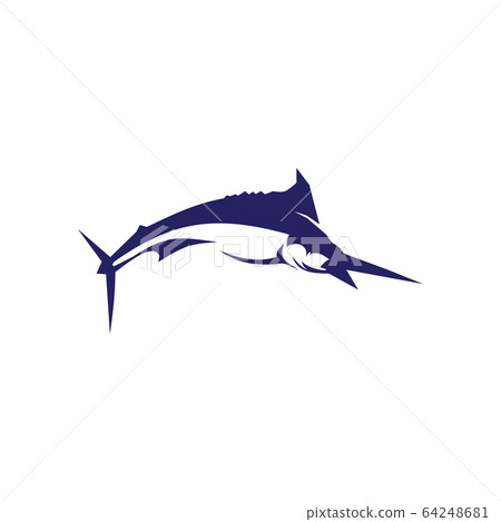 Fishing logo design with using marlin fish icon 64248681