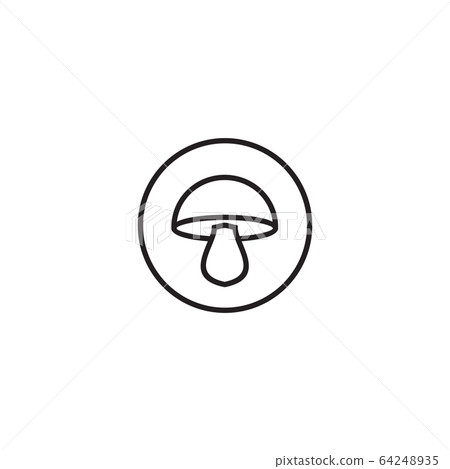 Line art mushroom logo icon design template Line art mushroom logo icon design template 64248935
