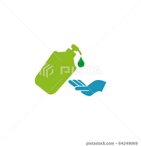 Germ clean hand sanitizers vector mascot logo template