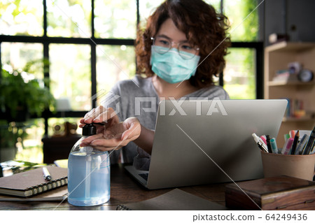 Woman washing hand, Coronavirus Woman washing hand, Coronavirus 64249436