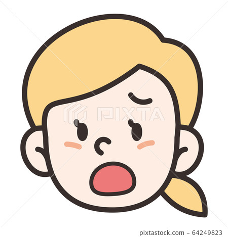 Girl 2 front face grumpy 64249823