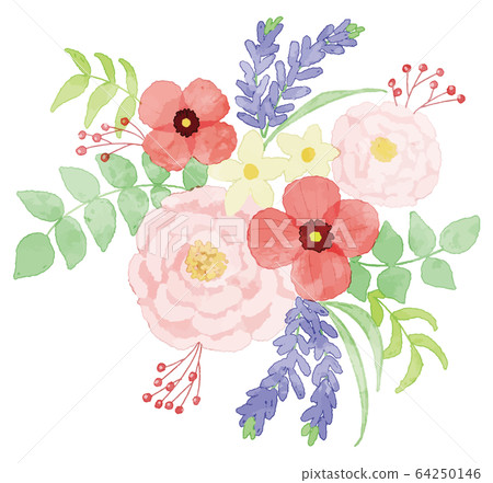 Flower watercolor vector illustration - Stock Illustration [64250146] -  PIXTA