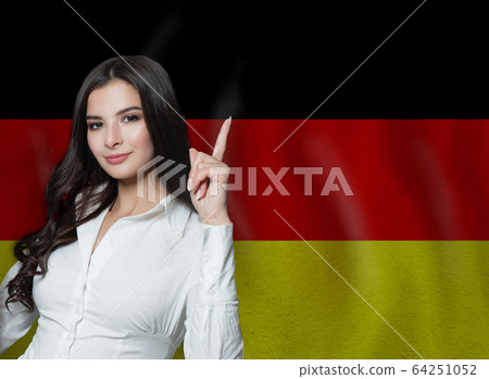 Woman with thumb up. Education or business concept Woman with thumb up. Education or business concept 64251052