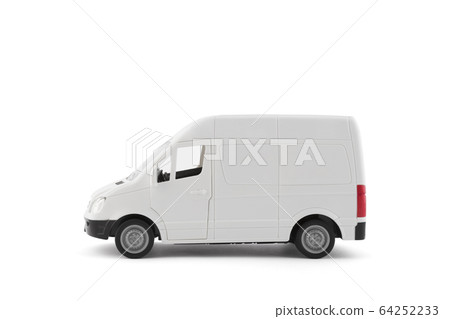 Transport white van car on white background with clipping path 64252233
