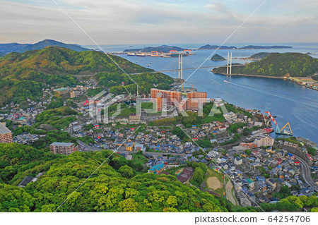 Morning view of Nagasaki city area Morning view of Nagasaki city area 64254706