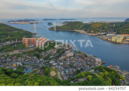 Morning view of Nagasaki Bay Morning view of Nagasaki Bay 64254707
