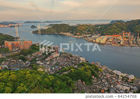 Morning view of Nagasaki Bay Morning view of Nagasaki Bay 64254708