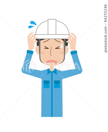 男工人工人上身困擾情緒姿勢 64255246