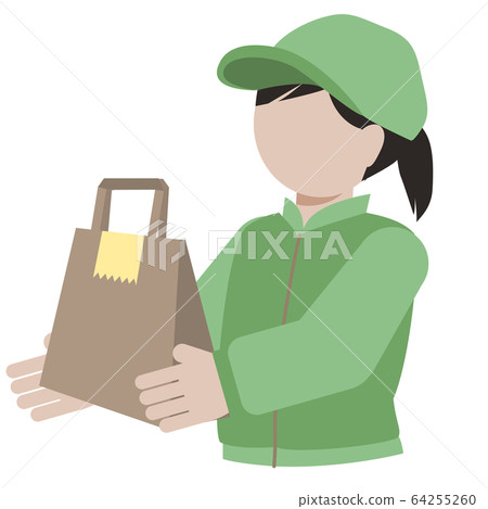 Delivery lady delivering luggage - Stock Illustration [64255260] - PIXTA