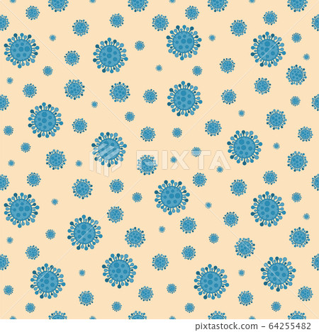 Blue coronavirus seamless pattern vector - Stock Illustration [64255482 ...