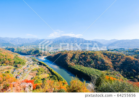 Scenery of Naegi Castle ruins (view from castle tower and Honmaru ruins) Scenery of Naegi Castle ruins (view from castle tower and Honmaru ruins) 64255656