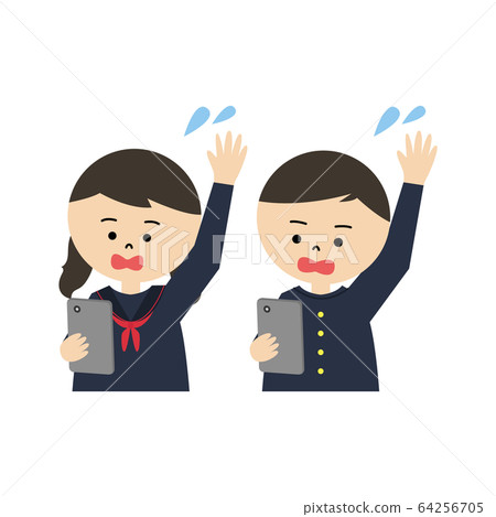 Smartphone, junior high student, male and female 64256705