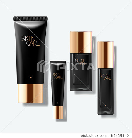 Black & Gold Skincare Packaging Set Black & Gold Skincare Packaging Set 64259330