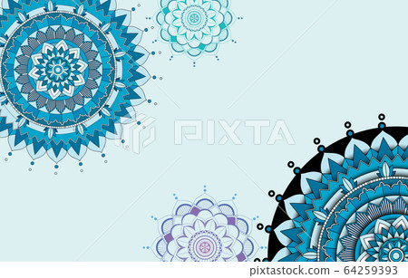 Background template design with mandala patterns 64259393