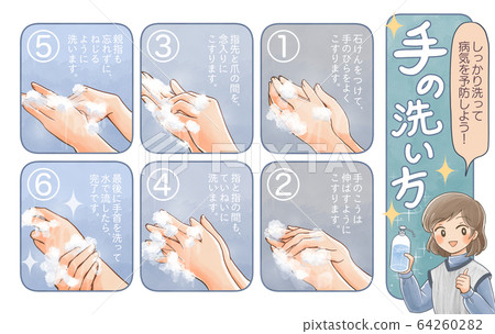 How to wash hands and alts - Stock Illustration [64260282] - PIXTA