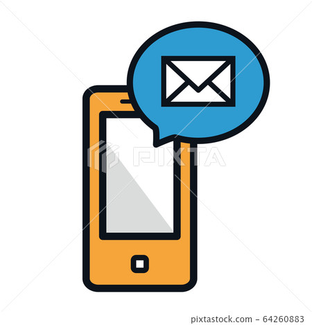 Illustration of cute smartphone and mail 64260883