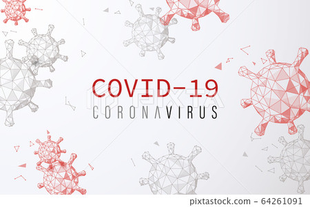 Abstract 3D of Coronavirus background. Close-up from microscope of virus. Virus Covid 19-NCP Abstract 3D of Coronavirus background. Close-up from microscope of virus. Virus Covid 19-NCP 64261091