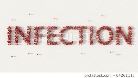Large group of people forming Infection lettering 64261115