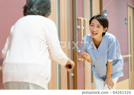 Nursing care facility senior caregiver medical image 64261320