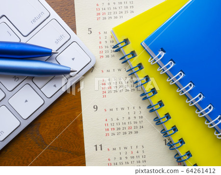 Business image · calendar · keyboard · notebook Business image · calendar · keyboard · notebook 64261412