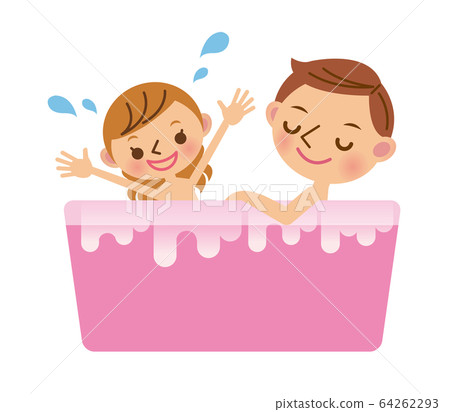 Bathing parents girl Bathing parents girl 64262293