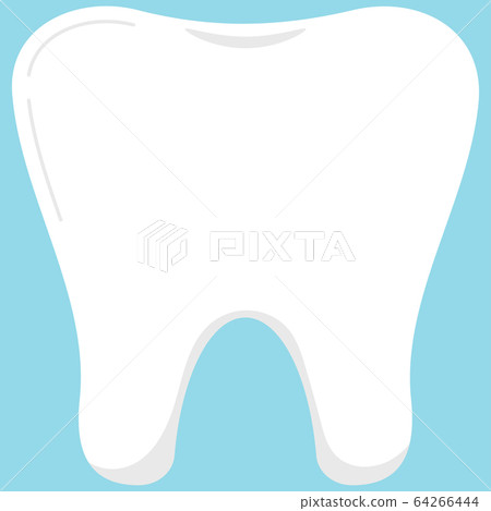 White tooth icon isolated on blue background. - Stock Illustration ...