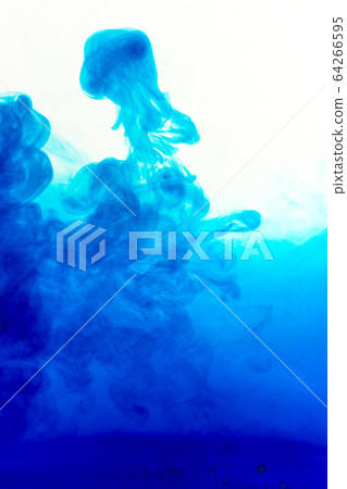 Cloud of ink in water isolated on white. Color of 64266595