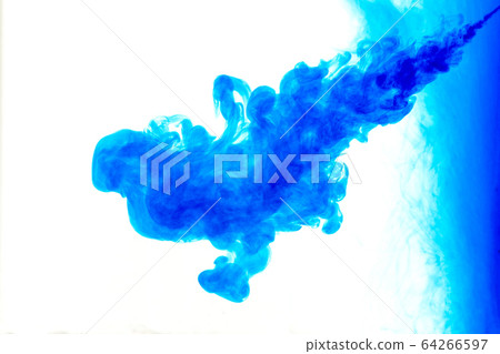 Cloud of ink in water isolated on white. Color of 64266597