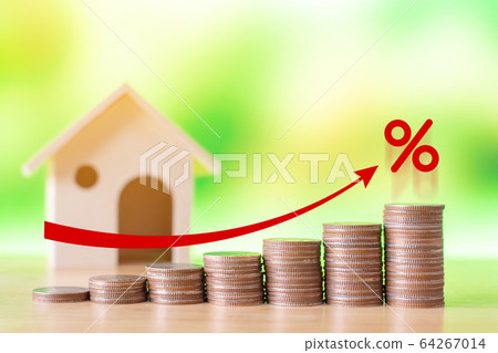 Risk management business financial and managing investment percentage interest rates concept 64267014