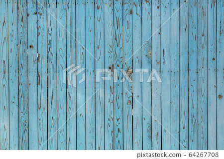 Blue old plank fence. Background material Blue old plank fence. Background material 64267708