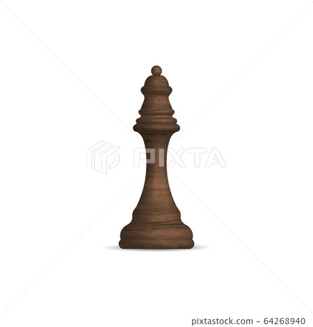 Black wooden chess piece queen, vector Black wooden chess piece queen, vector 64268940