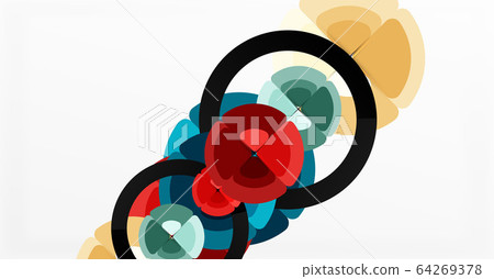 Abstract background, trendy color circles geometrical composition. Vector Illustration For Wallpaper, Banner, Background, Card, Book Illustration, landing page 64269378