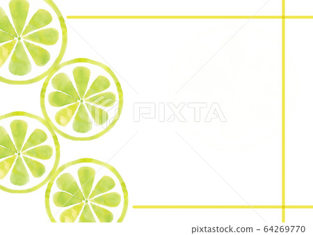 Lime watercolor frame 64269770