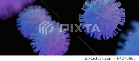 Virus. Abstract 3d microbe on dark background 64270663