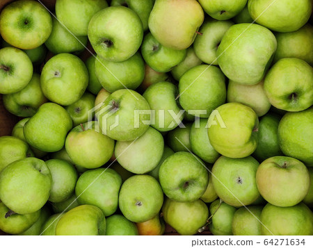 Texture of fresh green juicy apple fruits Texture of fresh green juicy apple fruits 64271634