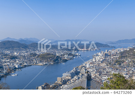 Onomichi City, Hiroshima Prefecture Onomichi Channel and Onomichi townscape in sunny weather 64273260