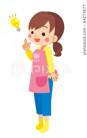 A cute flashing nursery woman A cute flashing nursery woman 64273677