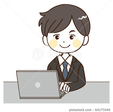 男人，辦公室工作，微笑 64275040