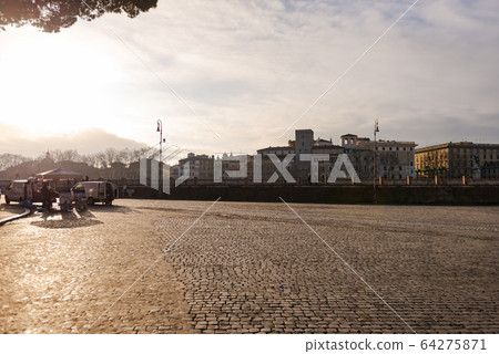 An empty square in Rome An empty square in Rome 64275871